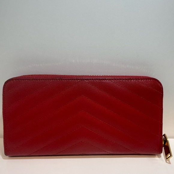 Yves Saint Laurent Red Caviar Leather Wallet - Picture 5 of 12